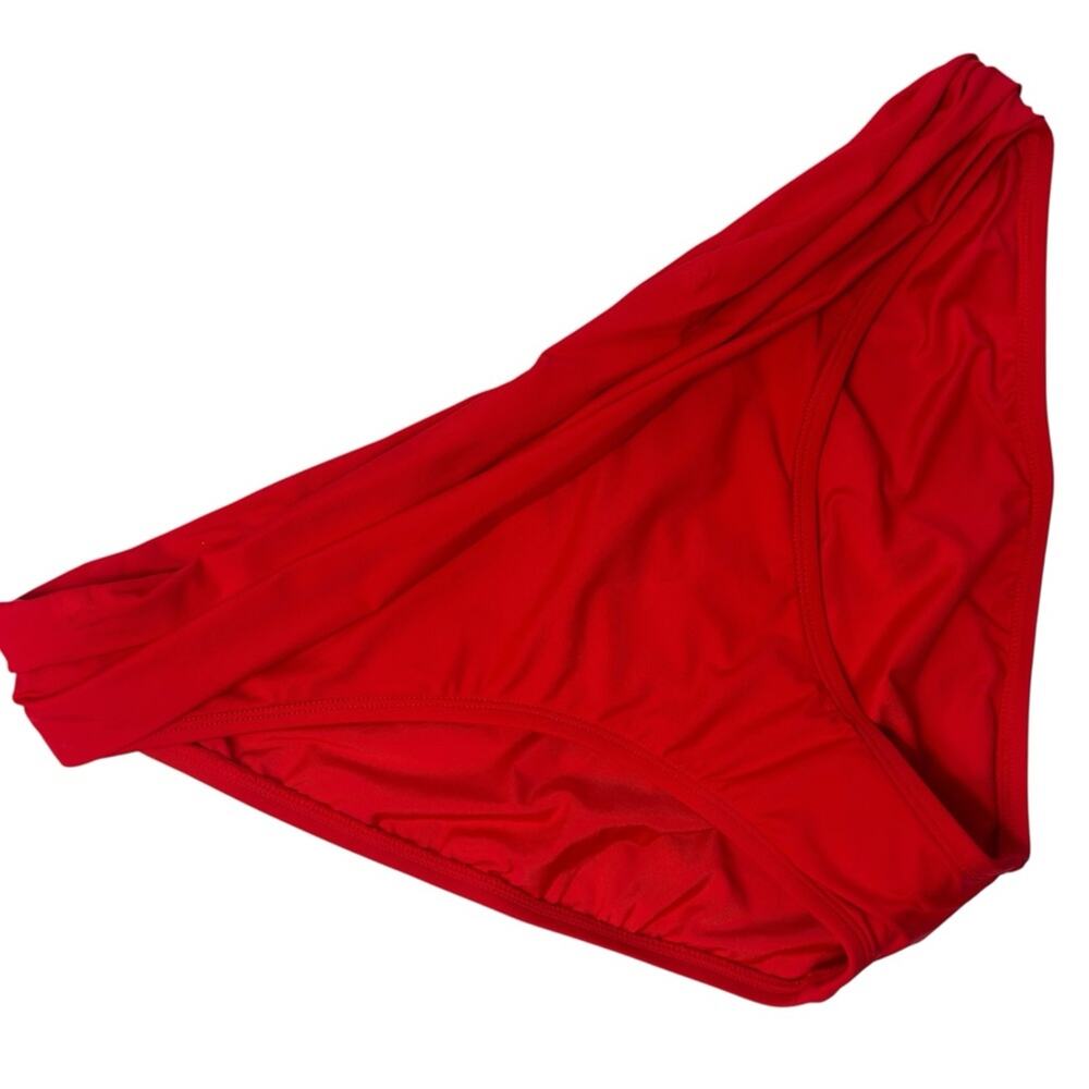 LA BLANCA RED WOMEN HIGH WAISTED SWIMMING BIKINI BOTTOM US 14 BRAND NEW
